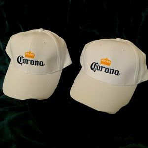 Corona baseball cap, white lot of 2 NWOT